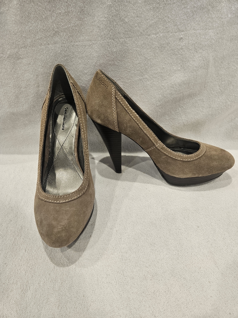 Calvin Klein Jeans Taupe Suede High Heel Pumps 7